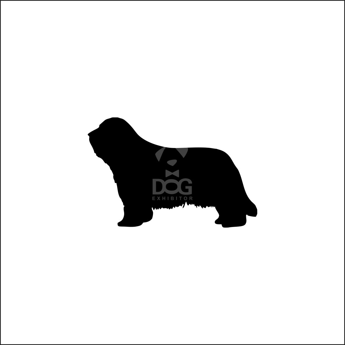 Bearded Collie silhouette sticker