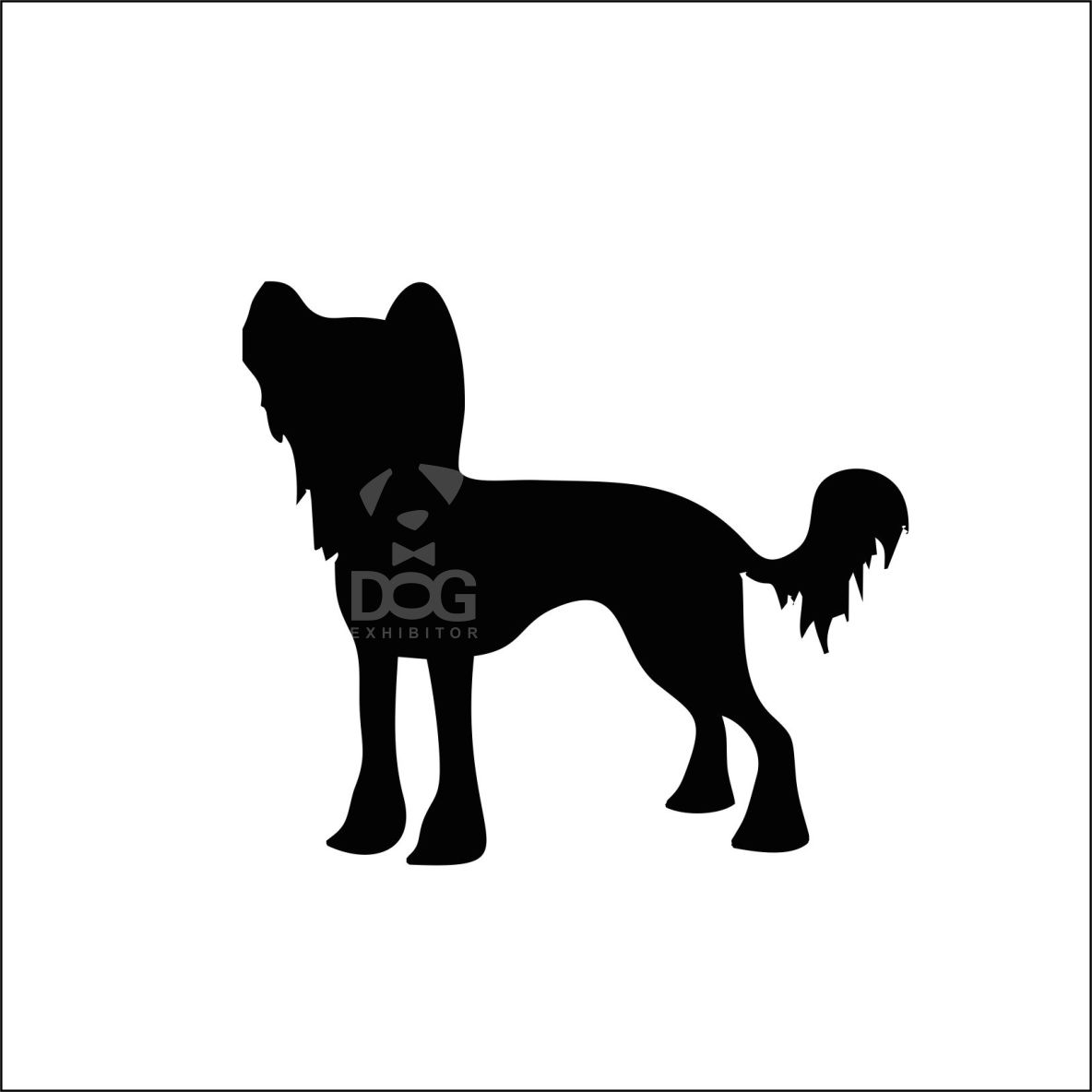 Chinese Crested silhouette stickers
