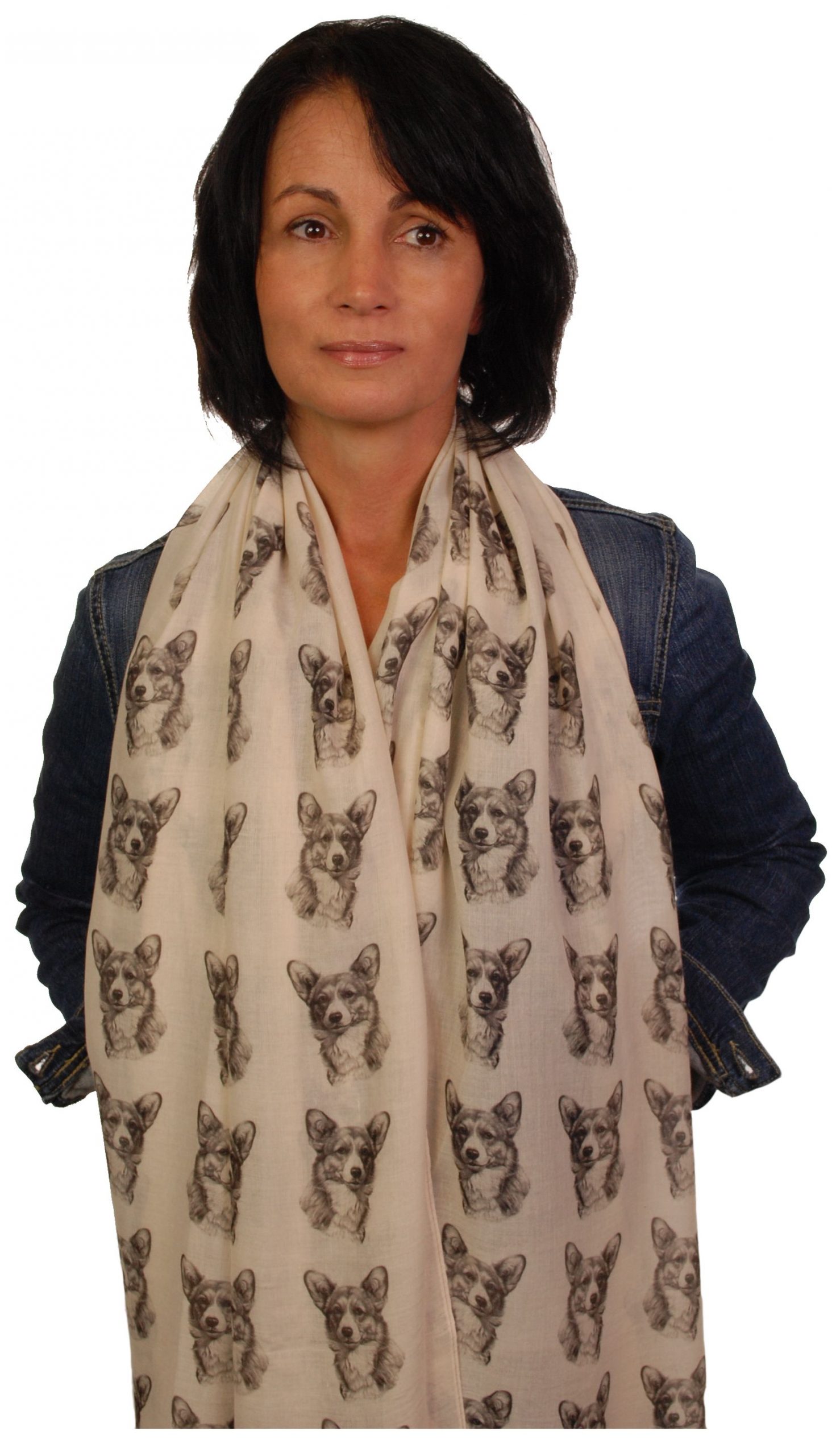 Mike Sibley Corgi licensed design ladies fashion scarf