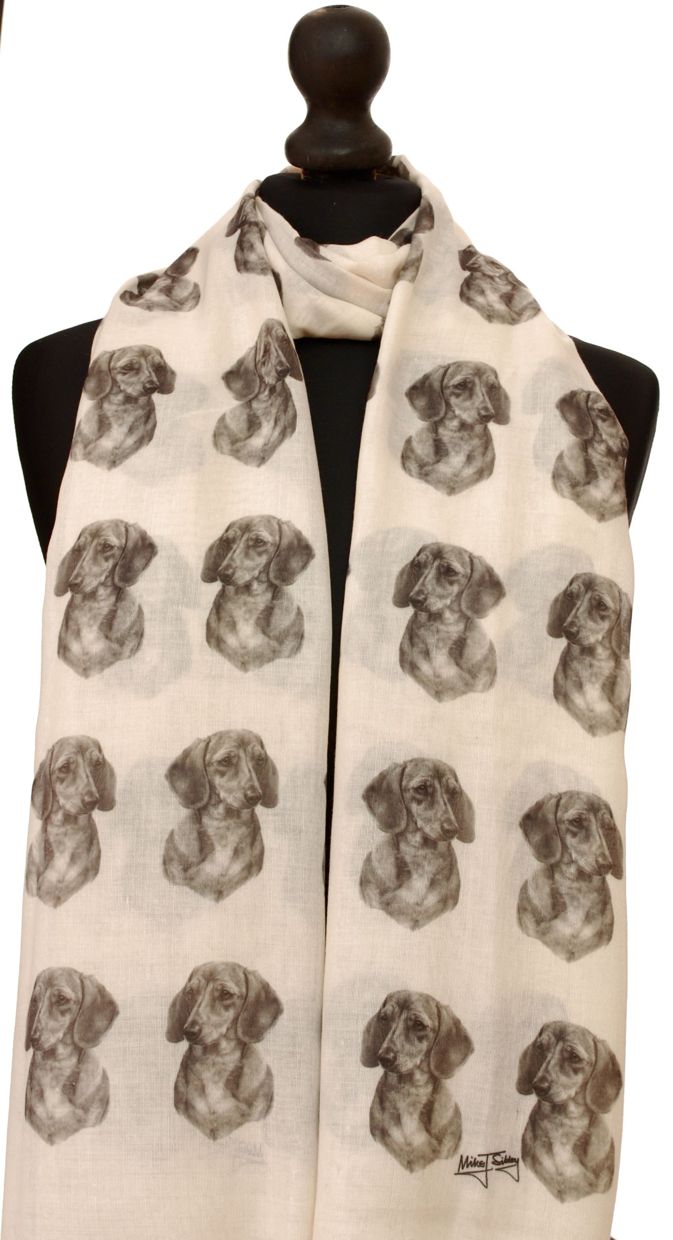 Mike Sibley Dachshund licensed design ladies fashion scarf