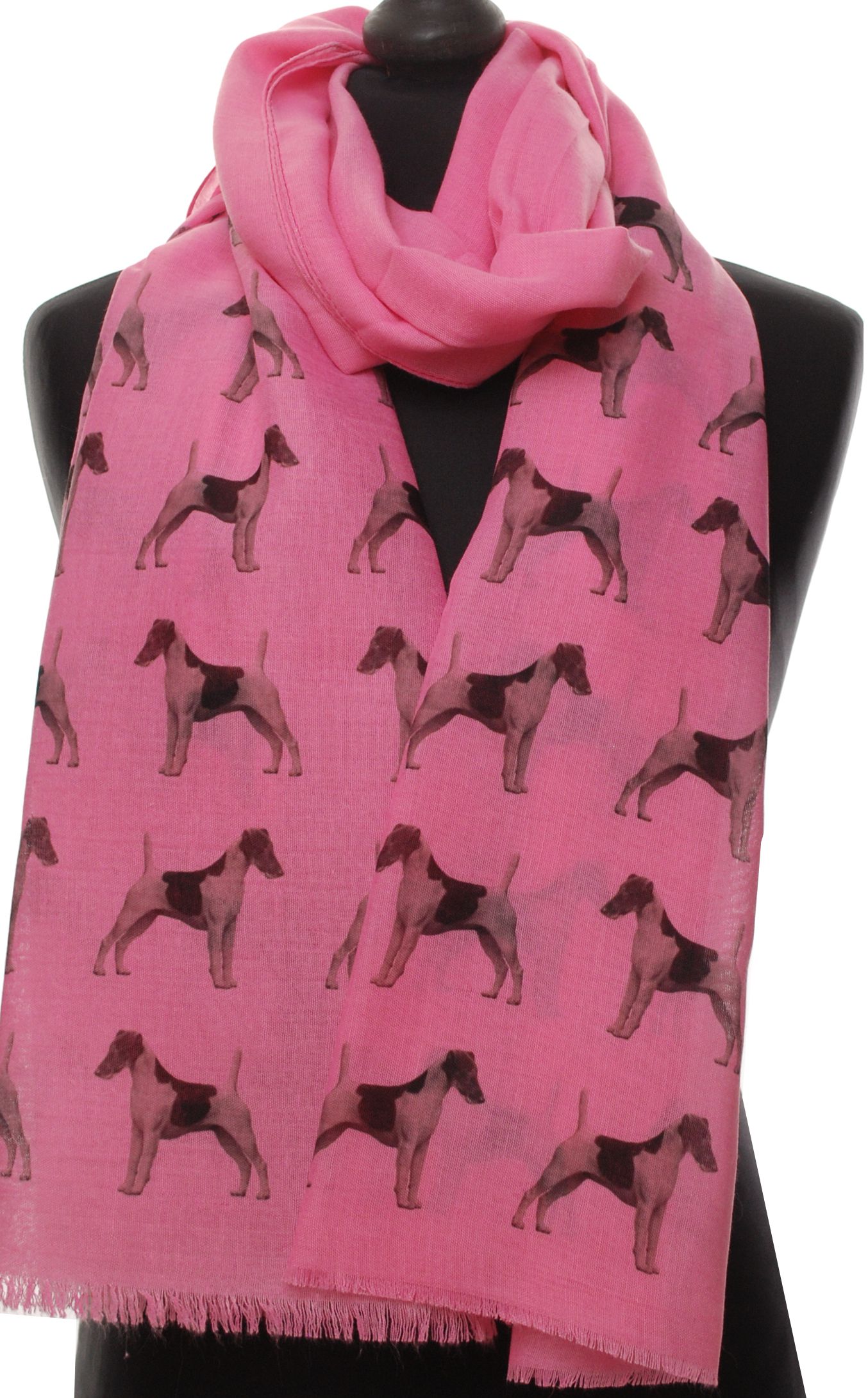 Smooth Haired Fox Terrier hand printed ladies fashion scarf